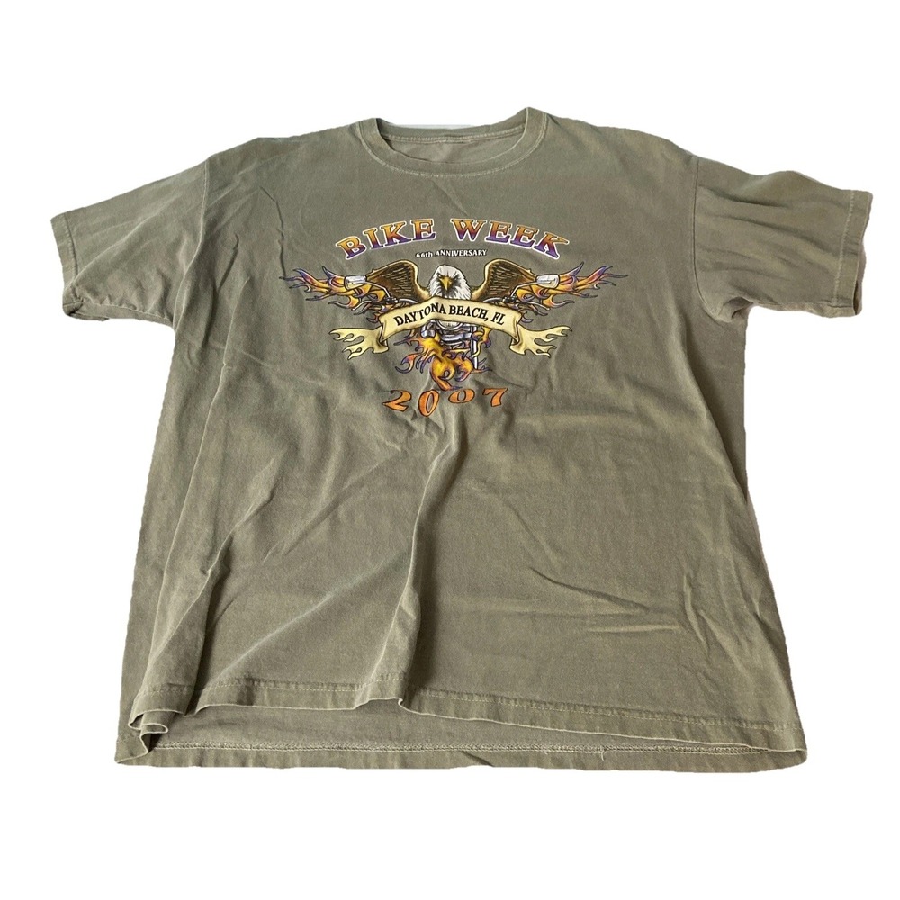 Bike Week 2007 Shirt Daytona Beach Florida Motorcycle Mens Large XL Green